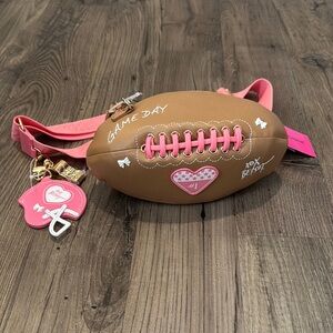 NWT Betsey Johnson Game Day Football Purse - Pink and Brown